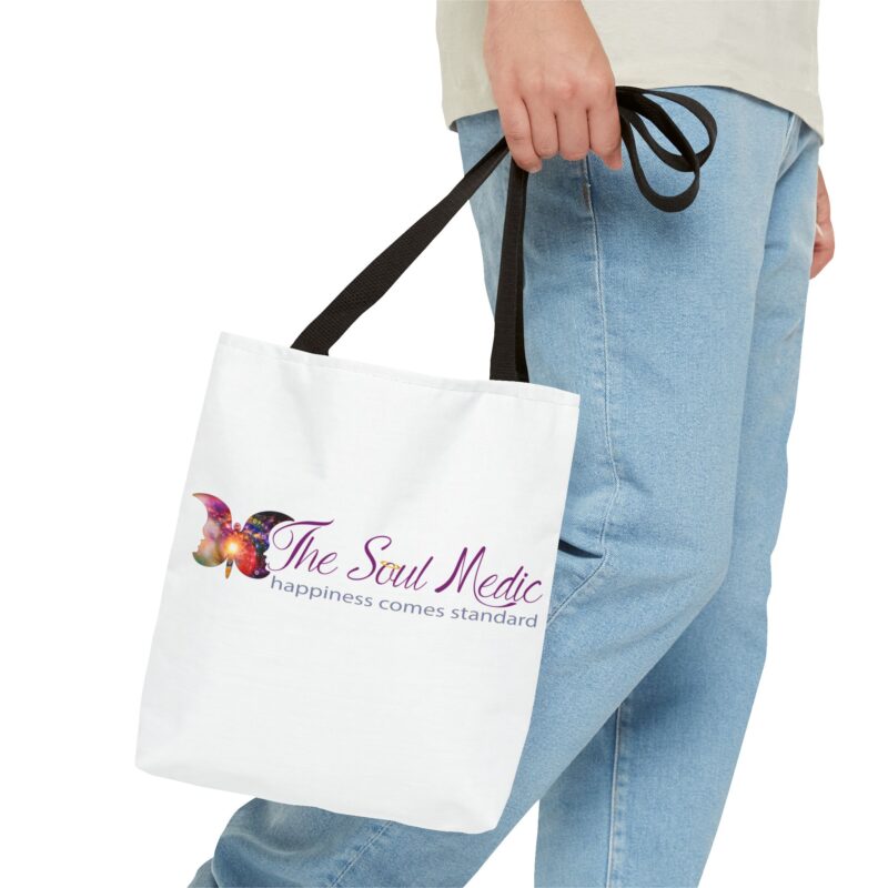 Inspirational Tote Bag - "The Soul Medic: Happiness Comes Standard" - Image 3
