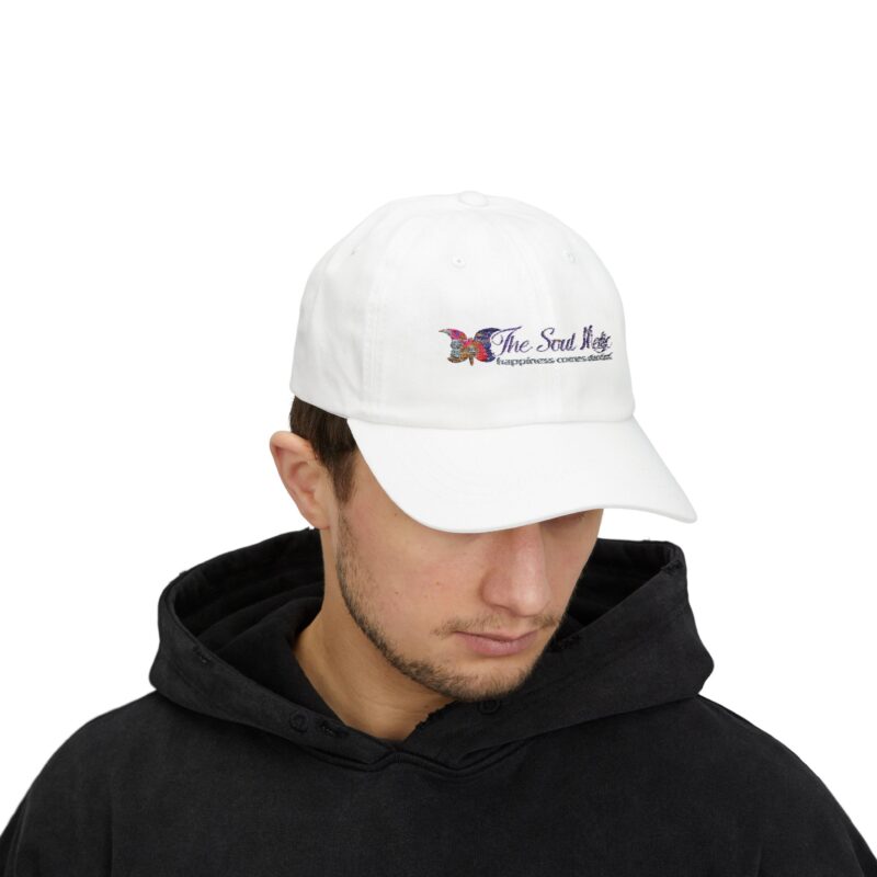The Soul Medic Classic Dad Cap - Happiness Comes Standard White Hat - Image 3
